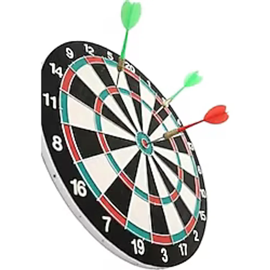 17 Inç Profesyonel Dart Tahtası Dayanıklı Yapı ve 4 Metal Dart Oku