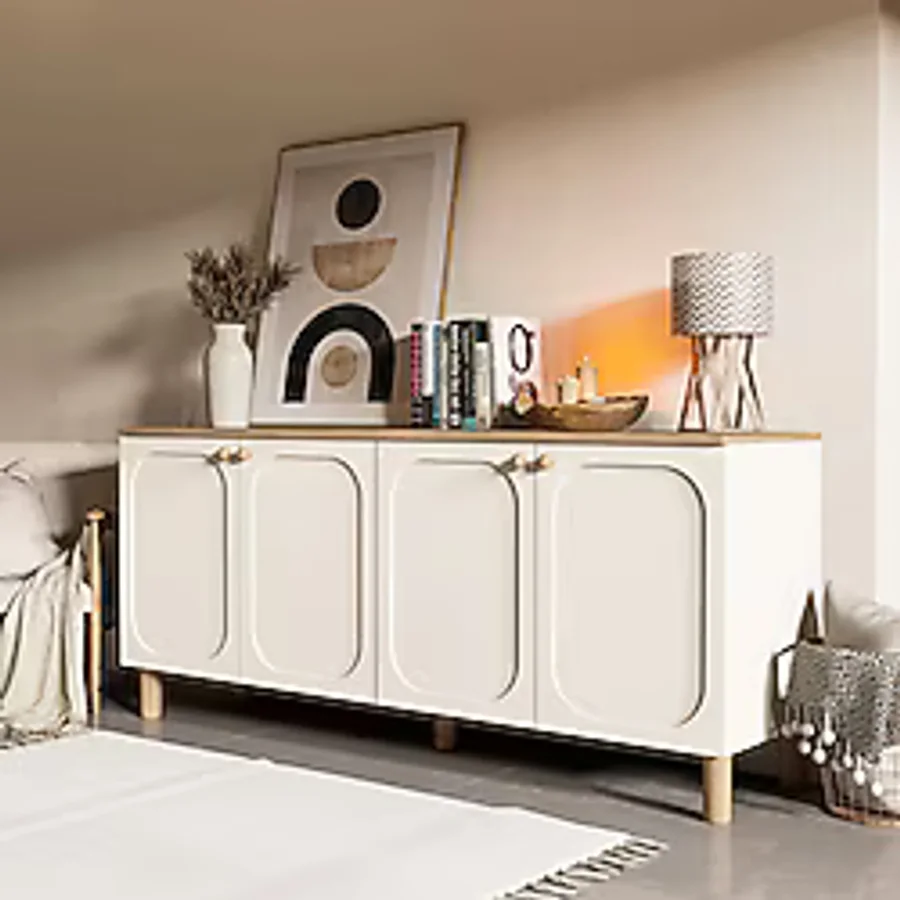 1700 Monza 180 Cm (Membran Mdf Kapaklı) Bohem Konsol Sepet-Beyaz