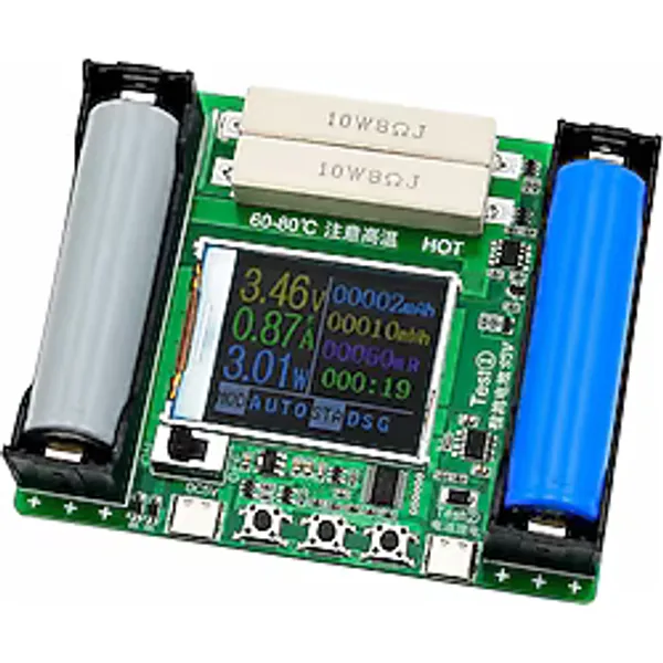 18650 LCD Dijital Lityum Pil Kapasite Test Cihazı Type-C Beslemeli LCD Ekranlı