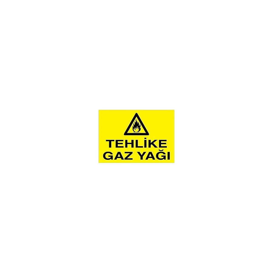 1Beyaz Reklam Tehlike Gaz Yağı Uyarı Tabelası - 70 x 100 Alüminyum Kompozit Panel - Yp3