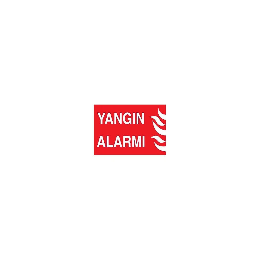 1Beyaz Reklam Yangın Alarmı Uyarı Tabelası - 50 x 70 Foreks - Y33