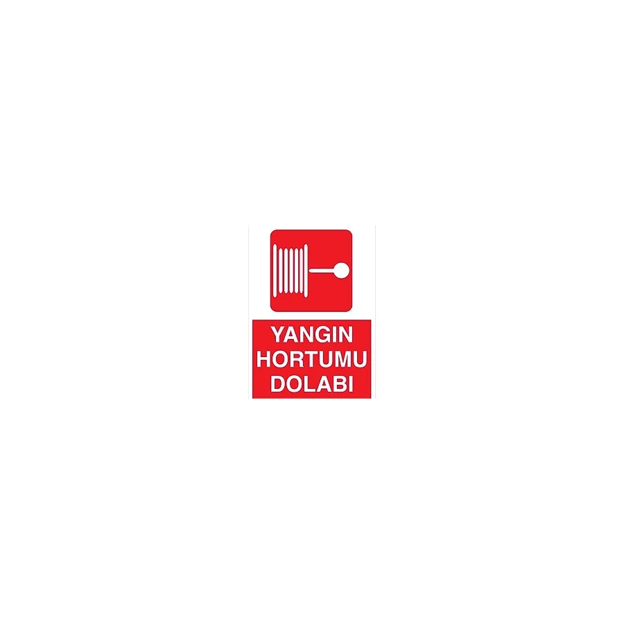 1Beyaz Reklam Yangın Hortumu Dolabı Uyarı Tabelası - 50 x 70 Alüminyum Kompozit Panel - Y47