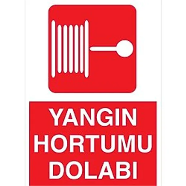 1Beyaz Reklam Yangın Hortumu Dolabı Uyarı Tabelası - 70 x 100 Alüminyum Kompozit Panel - Y47