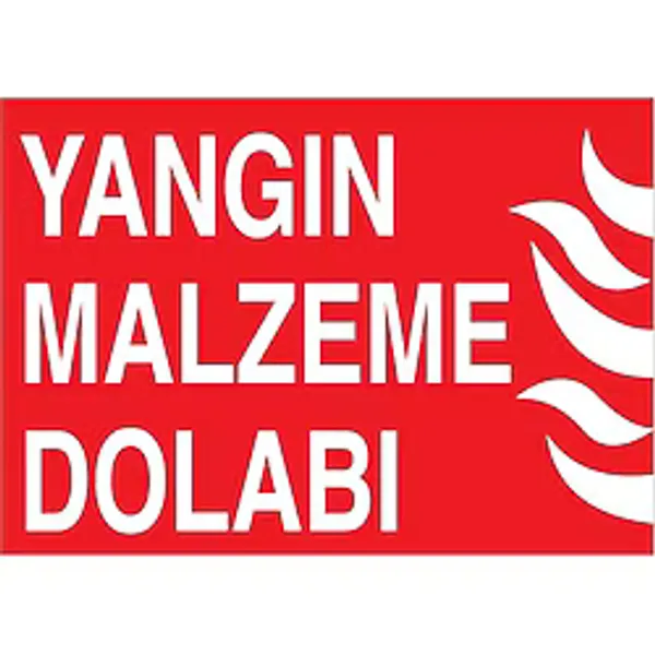 1Beyaz Reklam Yangın Malzeme Dolabı Uyarı Tabelası - 20 x 30 Foreks - Y40