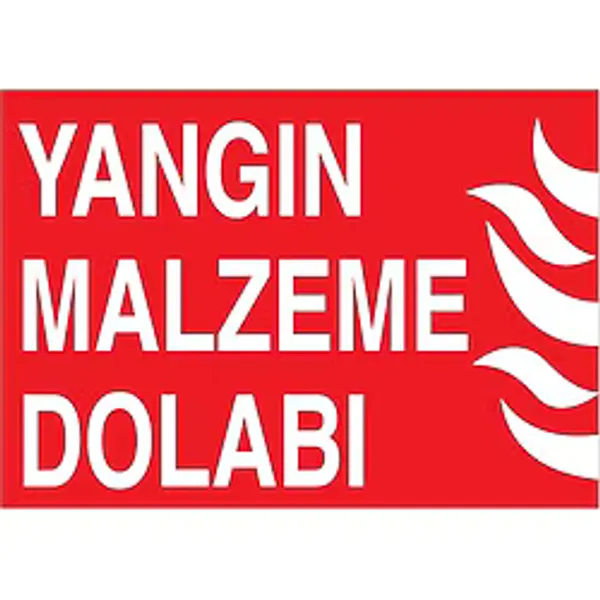1Beyaz Reklam Yangın Malzeme Dolabı Uyarı Tabelası - 70 x 100 Alüminyum Kompozit Panel - Y40