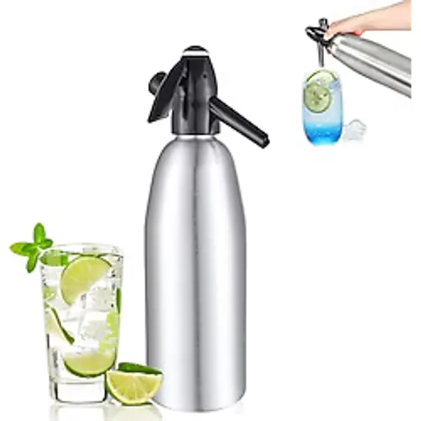 1L Taşınabilir Soda Sifon Köpüklü Su Yapıcı, Seltzer Su Yapıcı, Gazlı Su Makineleri, Ev İçecek Suyu Bar Bira Makinesi, Ev Bar Kulübü için Taze Soda Su Kokteylleri DIY Soda İçecek Yapımı