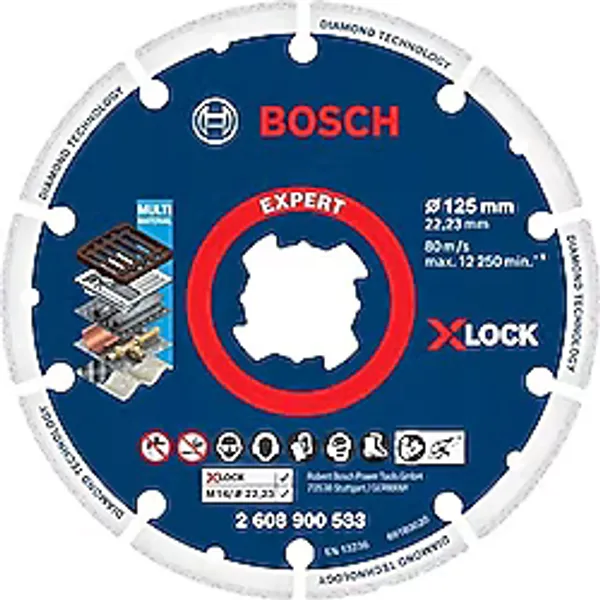 1x Expert Diamond Metal Wheel X-Lock Kesme Diski 125 mm (Dökme Demir, Paslanmaz Çelik, Çelik, Demir Içermeyen Metaller, Ø 125 Mm, Küçük Avuç Taşlama Makinesi Aksesuarı) - Çok Renkli - Standart