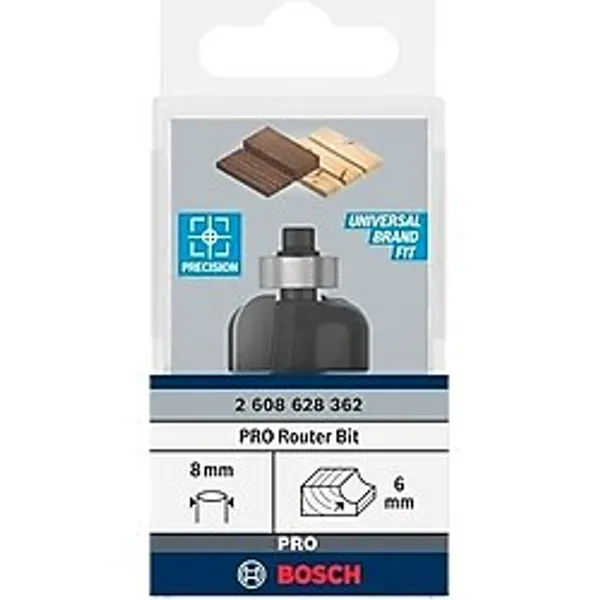 2 608 628 aksesuarı 362 oyuklu freze Ç 8 mm, R1 6 mm, D 24,7 mm, L13 mm, G 53 mm