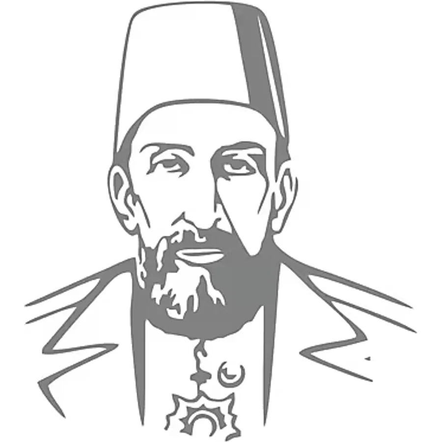 2.abdülhamit Silüet Sticker 17x17 Cm Gri