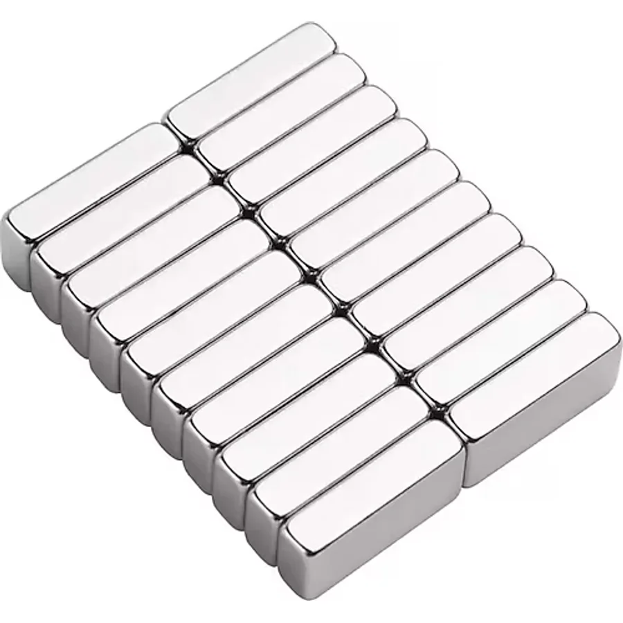 2 Adet 20X10X5 mm Neodyum Magnet N35 Güçlü Mıknatıs Köşeli ve Dayanıklı Nikel Kaplama ( Lisinya )