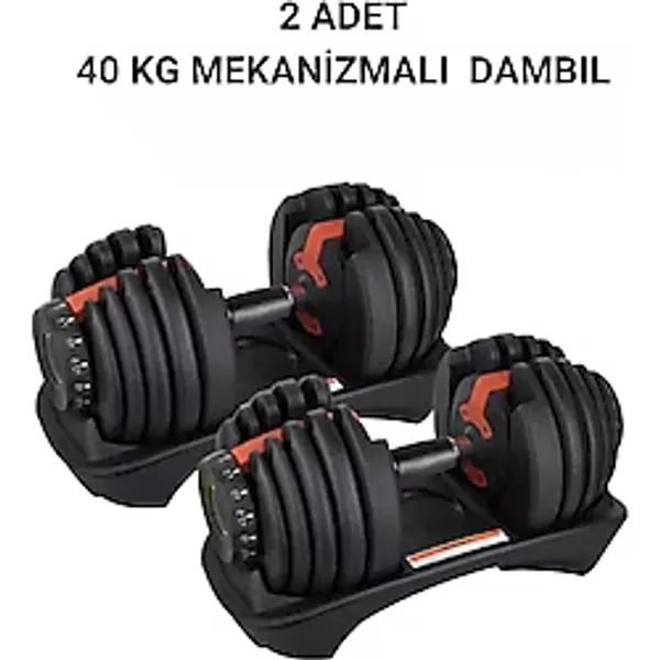 2 Adet 40 Kg Ayarlanabilir Mekanizmalı Dambıl Seti (Çiftli)