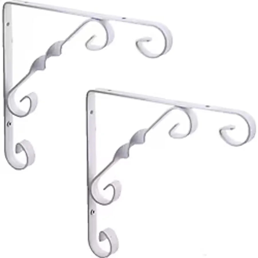 2 Adet Burgulu 15 x 15 cm Dekoratif Raf Altı Ayağı Konsol Beyaz
