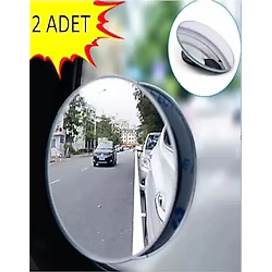 2 Adet Kör Nokta Aynası 360 Derece Ayarlanabilir Çerçevesiz Cam Ultra Ince Oto Ayna