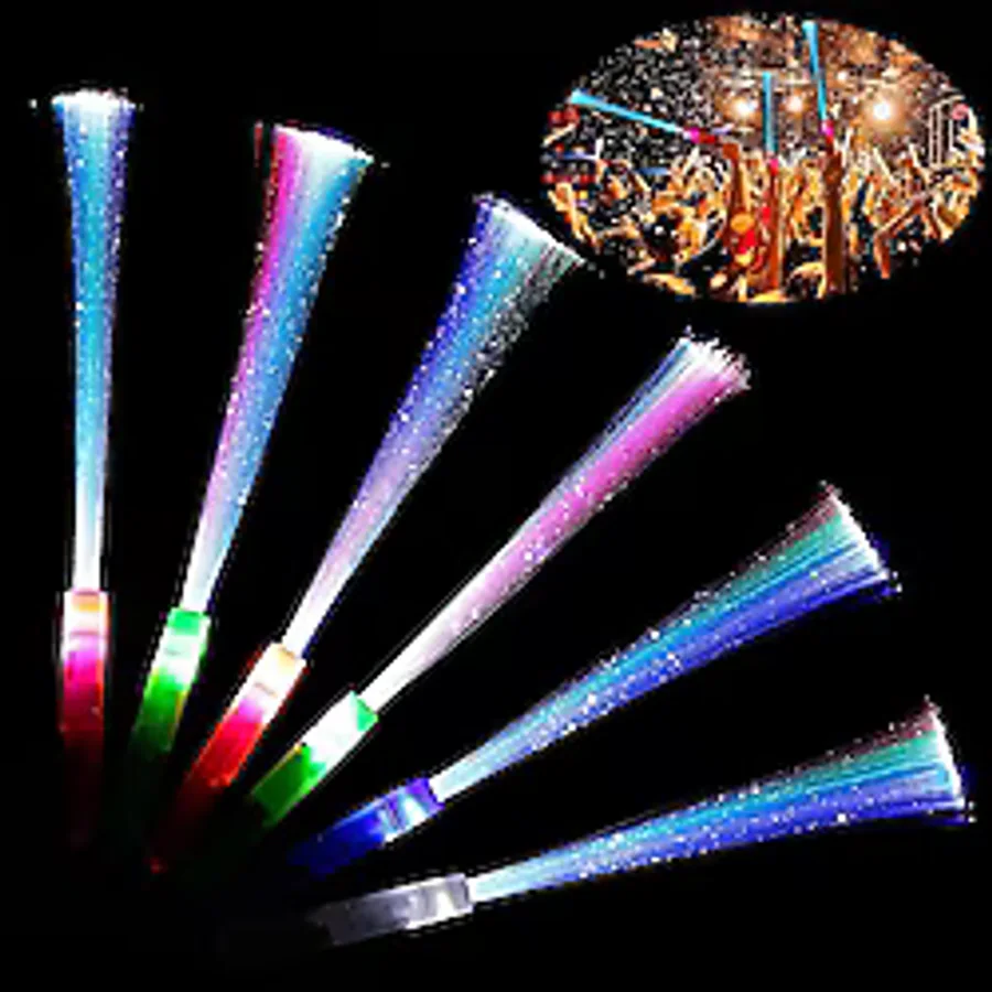 2 ADET LED IŞIKLI ÇUBUK FİBER OPTİK ÇUBUK PÜSKÜLLÜ ÇUBUK PARTİ IŞIKLARI KONSER IŞIKLARI RENKLİ PİLLİ LED IŞIK