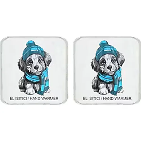 2 ADET MAVİ BERELİ KÖPEK CEP SOBASI,EL ISITICI,SICAK SU TORBASI PVC 10x9,5cm