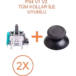 2 Adet Ps4 Analog Motoru + Topuz Başlık Set
