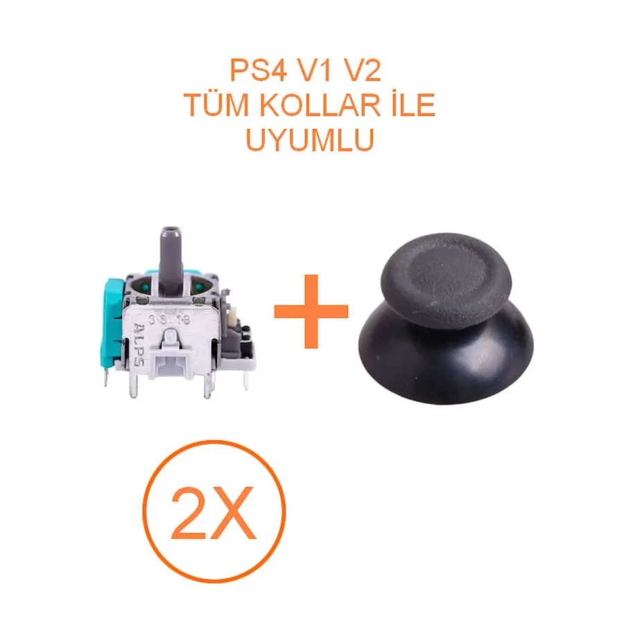 2 Adet Ps4 Analog Motoru + Topuz Başlık Set