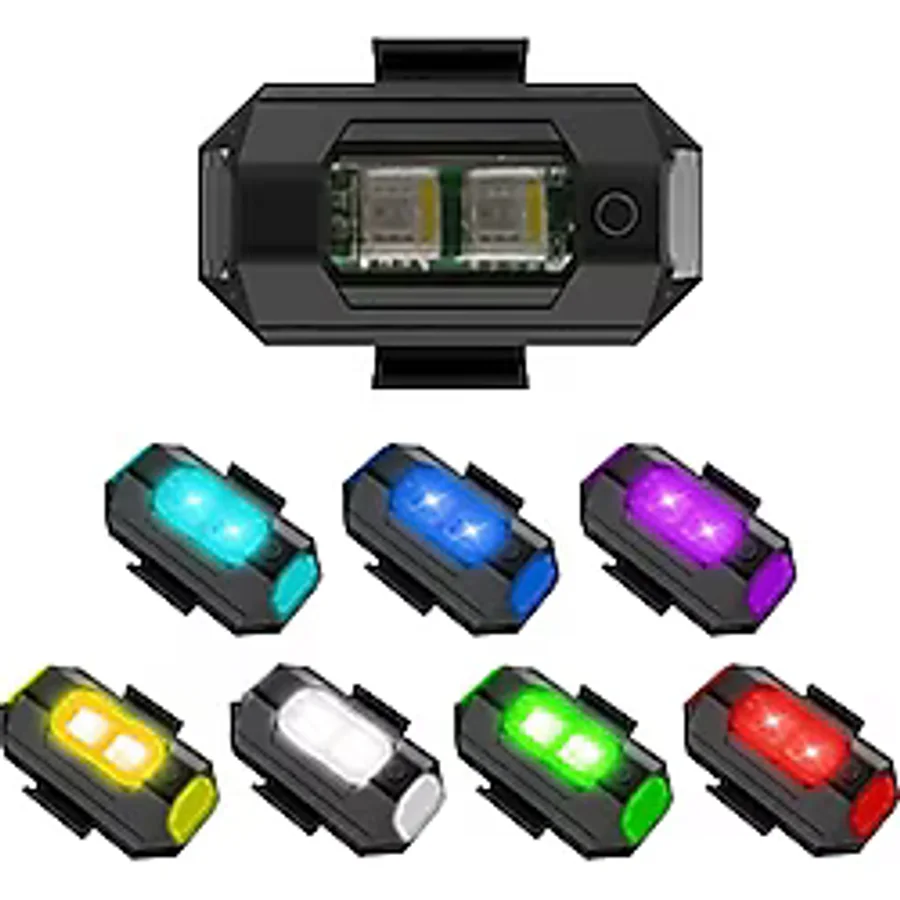 2 Adet Rgb Drone Araba Uçak Kanadı Motosiklet Şarjlı Çakar Led