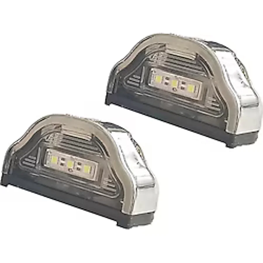2 Adet Tır Kamyon Dorse Plaka Lambası Kobra Krom 12-24 Volt