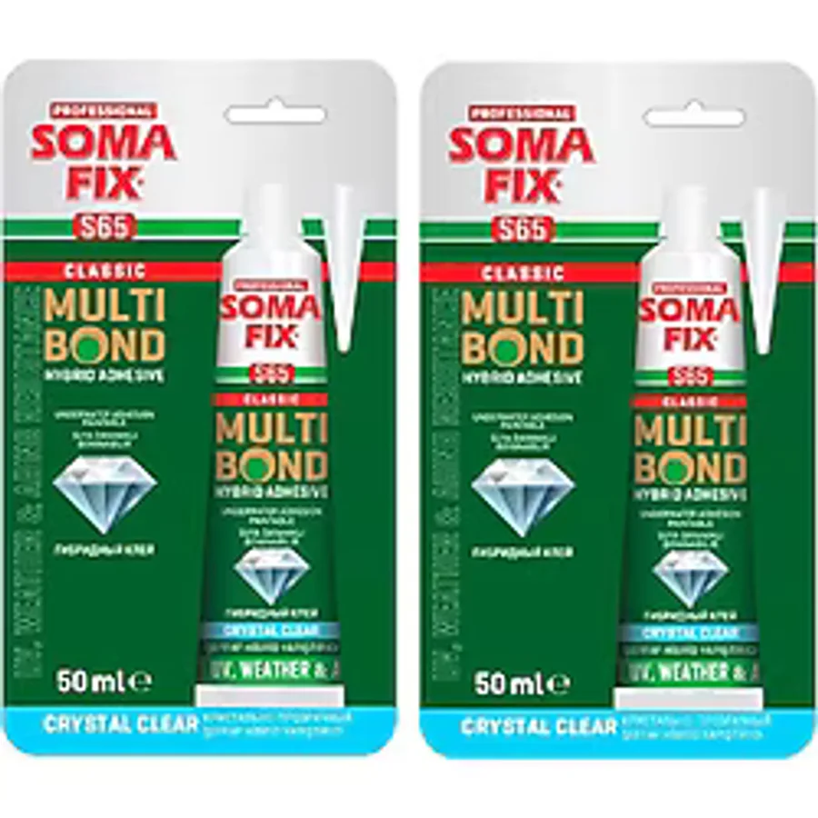 2 Adet Tüp 50 ml Somafix Multi Bond Hibrid Sıvı Çivi Yapıştırıcı Şeffaf Kristal