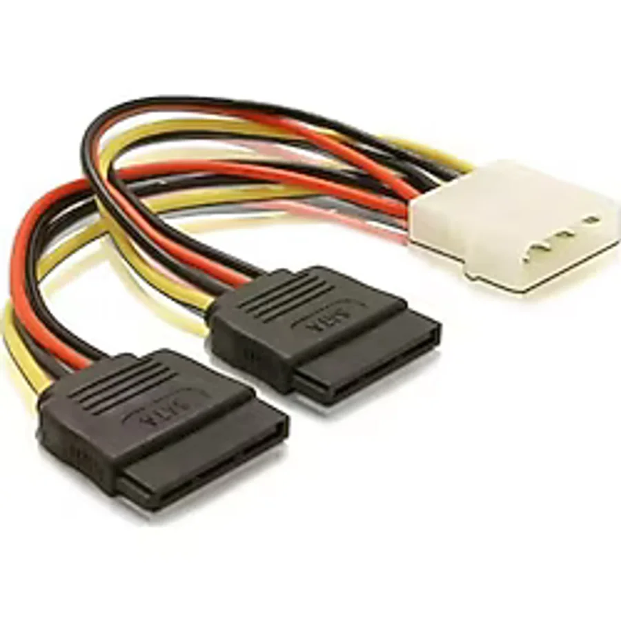 2 Li Sata Power Kablosu 15cm Çoklayıcı Güçlendirilmiş Bakır Kablo