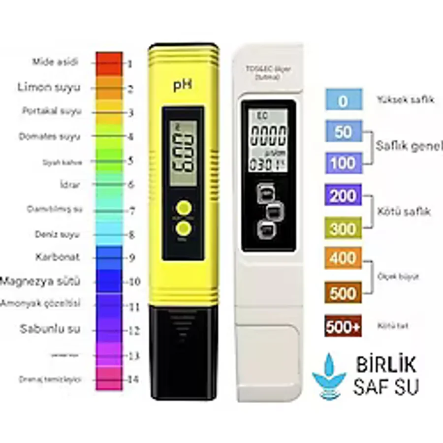 2'li Set Saf Su Ölçüm Cihazı EC TDS Ph Sıcaklık
