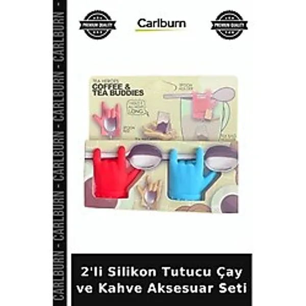 2'Li Silikon Tutucu Çay Ve Kahve Aksesuar Seti Eğlenceli Obje İkram Aksesuarı Fincan Gereci
