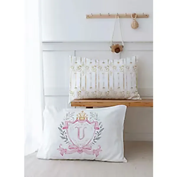 2'li Yastık Kılıfı (50x70) Pink Royal Series - U Harfi