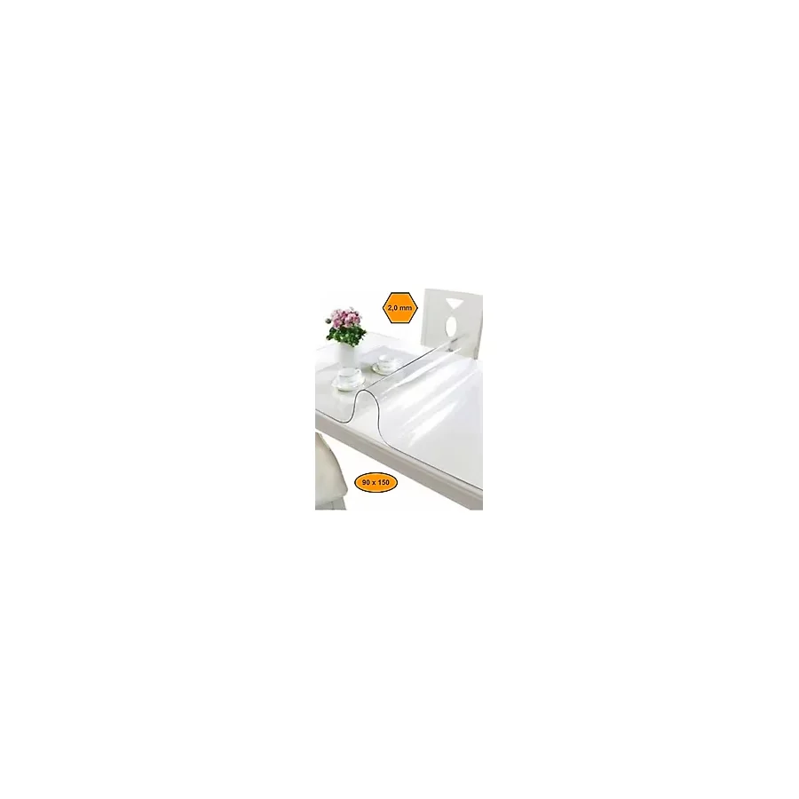 2 mm Pvc Masa Örtüsü, Şeffaf Masa Kaplaması, 90X150