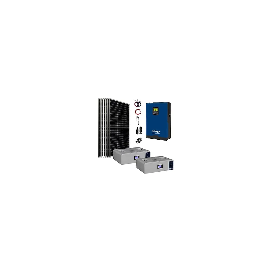 20.000 Watt Büyük Bağ Evi Solar Paketi 550W Güneş Paneli 5kw Inverter 10KW Lityum Akü - Renkli