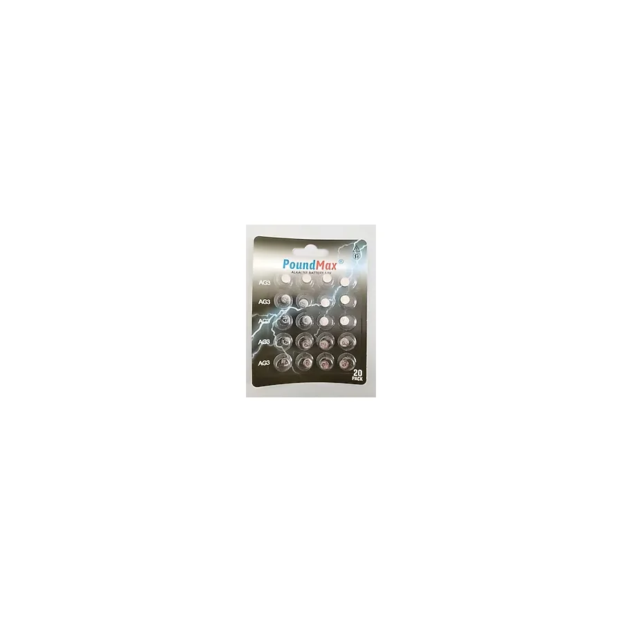 20 Adet AG3 LR41 LR736 / L736 / G3 / G3A / 3GA / 192 / GP192 / V3GA / RW87 1.5V PoundMax Alkalin Düğme Piller Küçük Elektronik Ev Aletleri, Araba Anahtarları, ölçüm cihazları ve hesap makineleri
