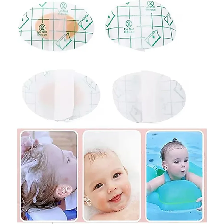 20 Adet Bebek Banyo Havuz Kulak Bandı -Şeffaf Su Geçirmez Yapışkanlı Bant Kuaför Bandı