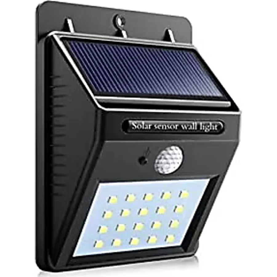 20 Led'li Sensörlü Solar Bahçe Balkon Duvar Lambası