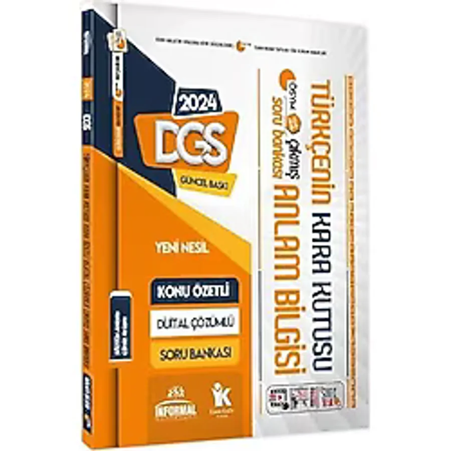 2024 DGS Türkçenin Kara Kutusu ANLAM BİLGİSİ (Sözcük-Cümle)Dijital Çözümlü Konu Özetli Soru Bankası