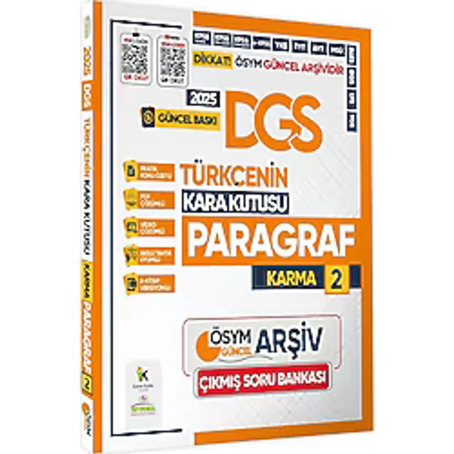 2025 DGS Türkçenin Kara Kutusu PARAGRAF 2 KARMA ÖSYM Çıkmış Soru Bankası K. Özetli Video/PDF Çözümlü