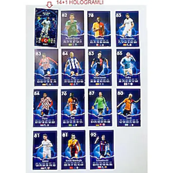 2025 Sezon Futbol Sporcu Kartları 360 Yıldızlar Oyun Kartı Süperözel Seri Paket 24 Adet Hologramlı