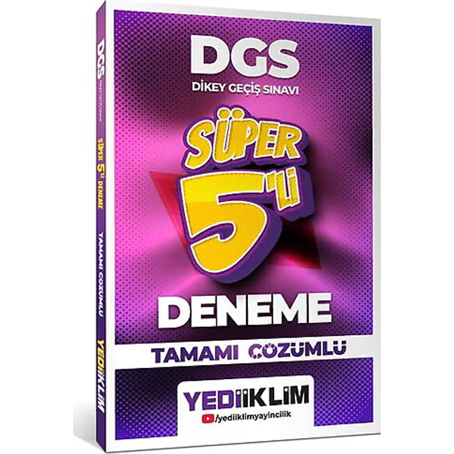 2026 DGS Tamamı Çözümlü Süper 5 li Deneme Yediiklim Yayınları