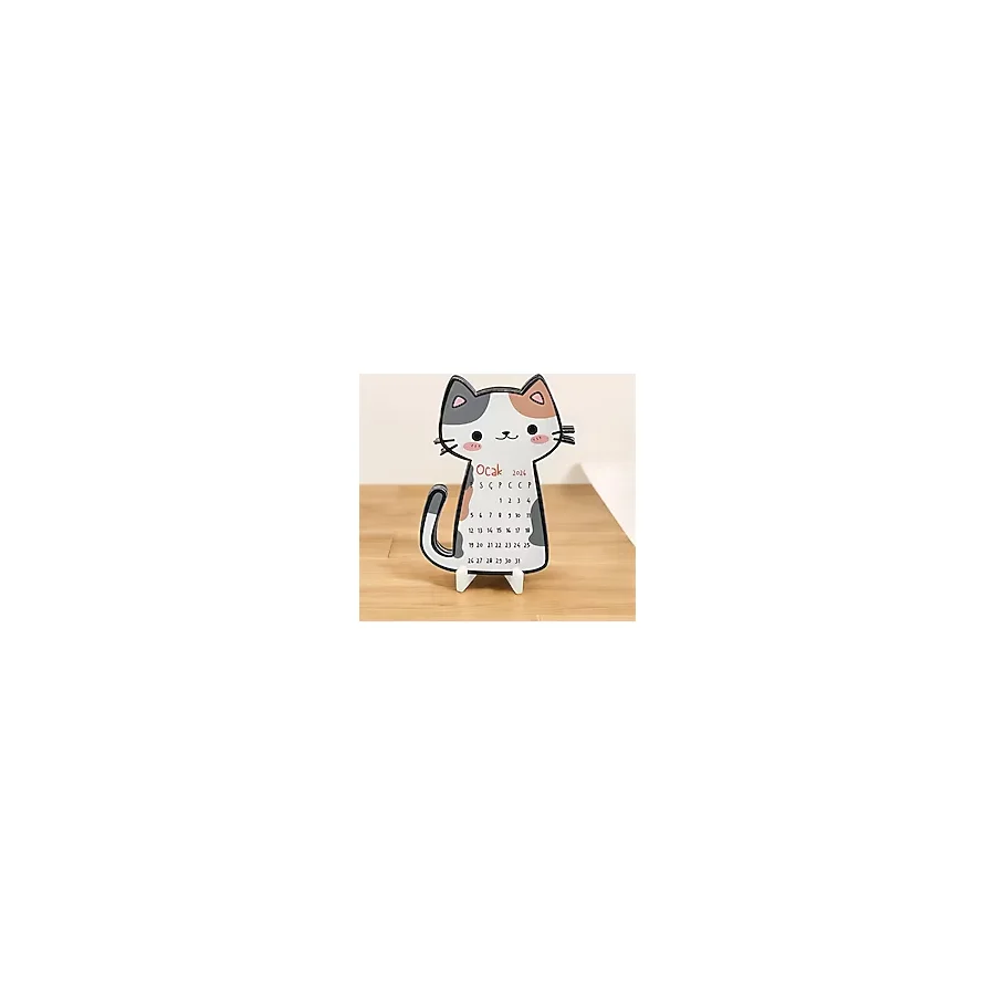 2026 Takvim - Kedi Masaüstü Takvim- Standlı Takvim