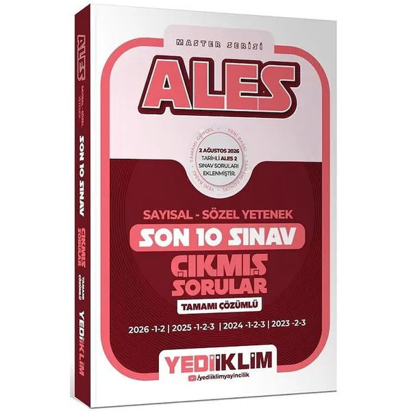 2027 Yediiklim 2027 ALES Master Çıkmış Sorular Son 10 Sınav Çözümlü