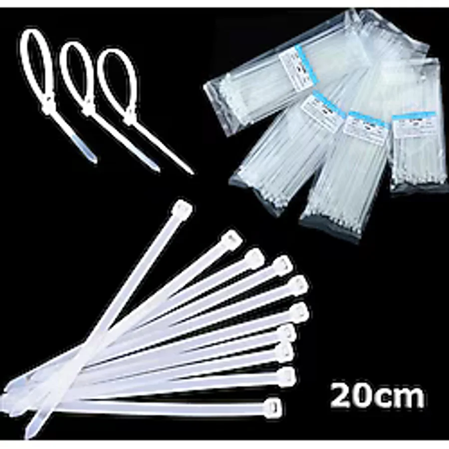 20Cm Kablo Bağı Cırt Kelepçe Kablo Toplama 100 Lü Paket Beyaz