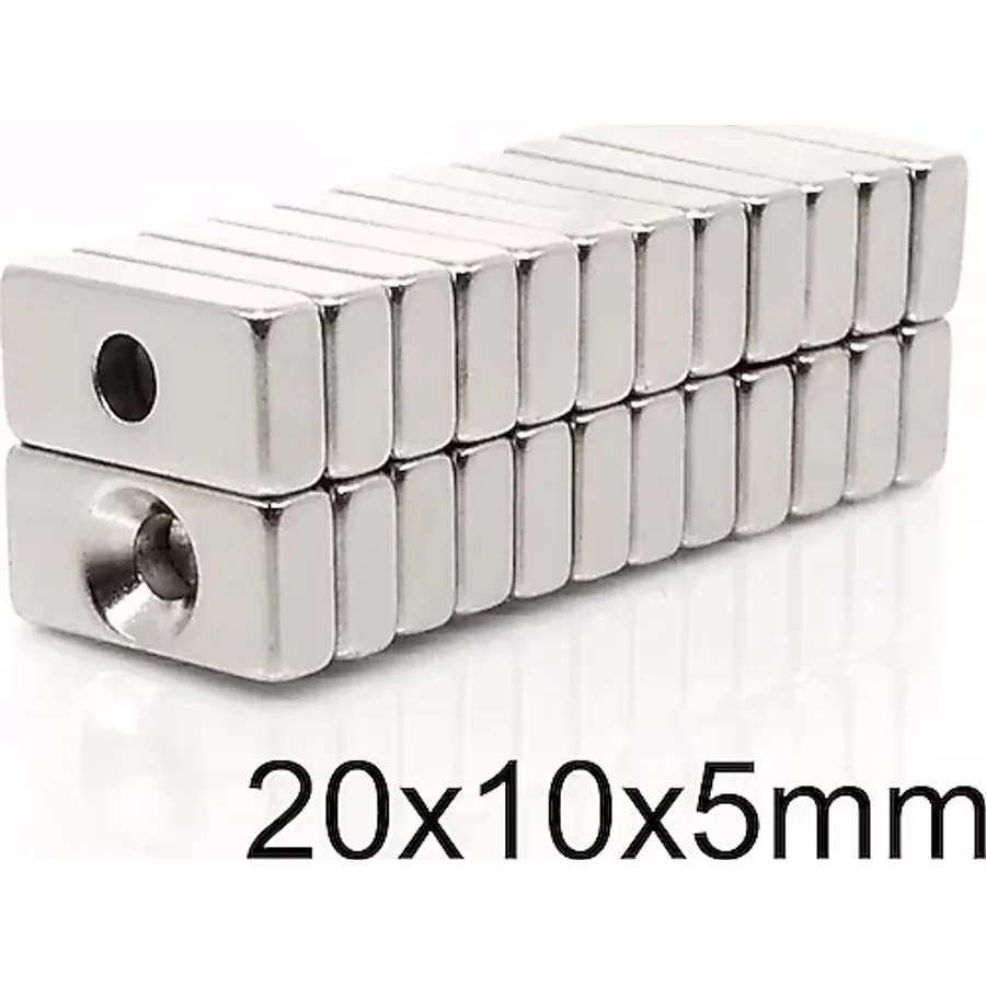 20X10X5-4Mm Havşa Delikli Neodyum Güçlü Mıknatıs - Neodim Magnet