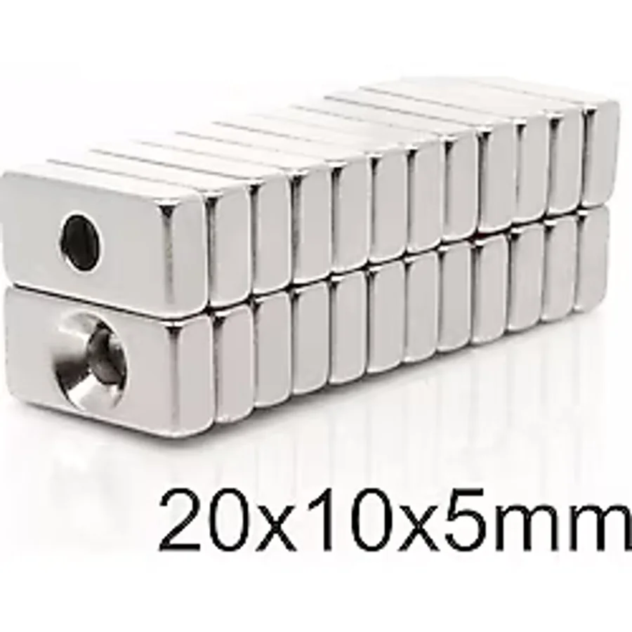 20X10X5-4Mm Havşa Delikli Neodyum Güçlü Mıknatıs - Neodim Magnet