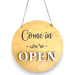212toyzz ahşap açık kapalı yazılı kapı süsü dükkan kapı süsü açığız , kapalıyız yazısı open closed