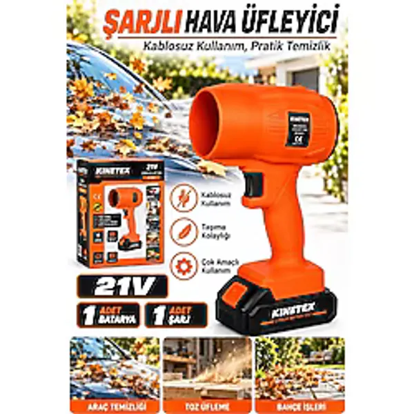 21V Şarjlı Hava Üfleyici Kablosuz Toz Kar Ve Yaprak Üfleme Kedi Köpek Kurutma Makinesi
