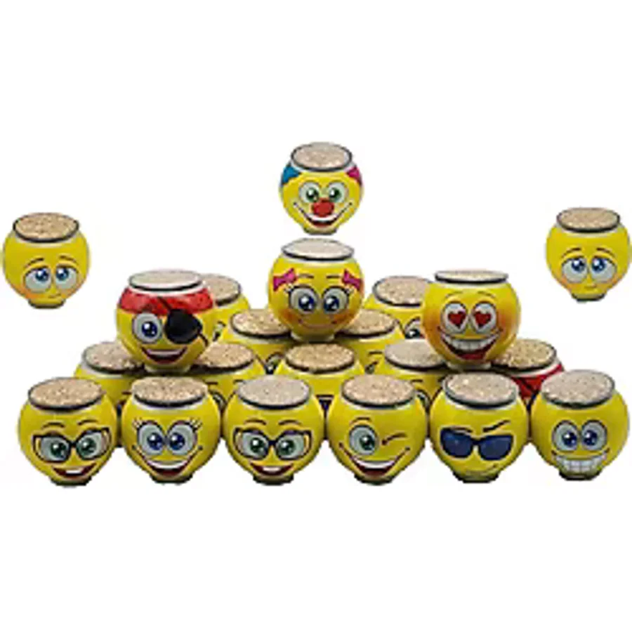 24'lü Karışık Emoji Figürlü Çim Adam Anaokulu Ilkokul Ve Okul Öğrencileri İçin Hediyelik 5-6 Cm