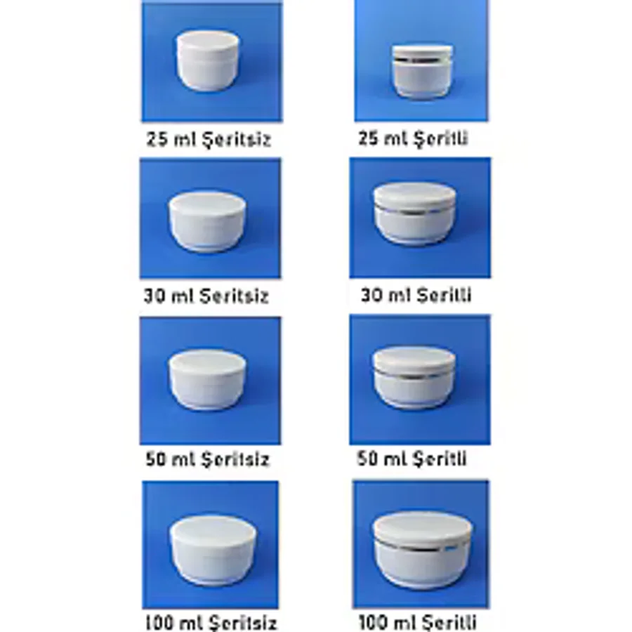 25-30-50-100-150 ML Boş Kozmetik-Krem-Pomat Kutusu Lüx Plastik Krem Kavanozu 1-250 Adet