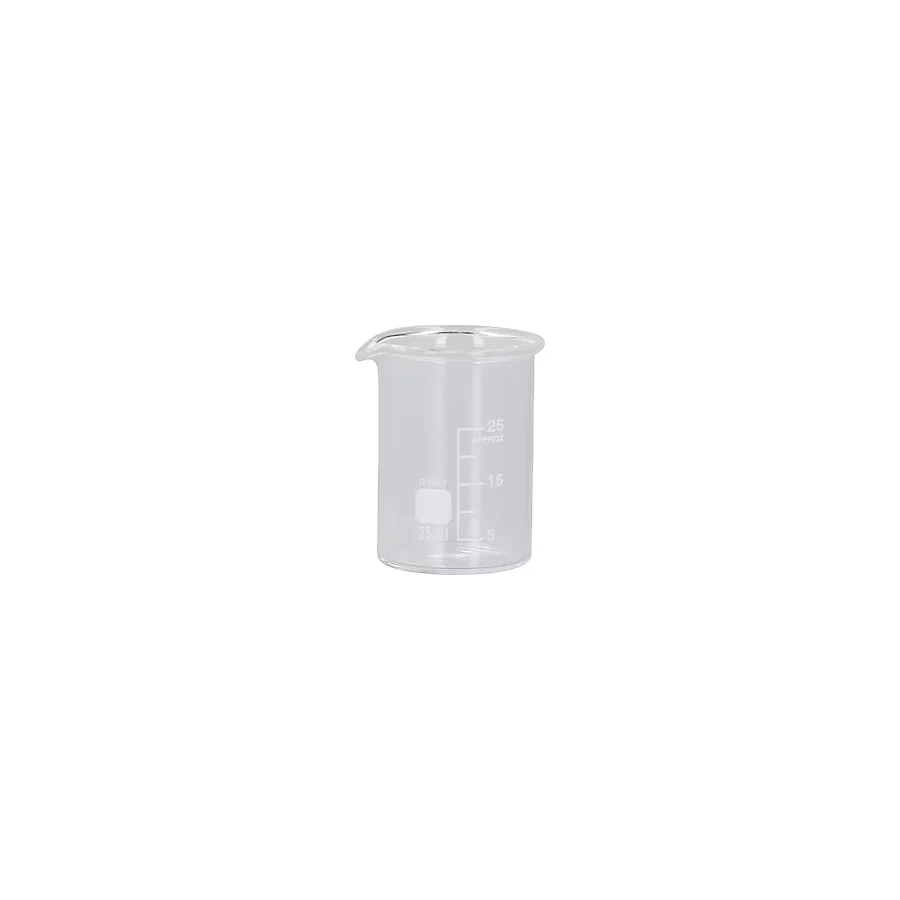 25 ml Borosilikat Cam Beher - Laboratuvar Ölçüm Kabı ve Deney Bardağı
