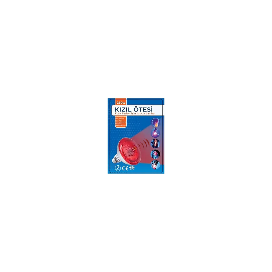 250W Kızılötesi (Infrared) Isıtıcılı Fizik Tedavi Lambası (Kırmızı Işık) E27 (Kalın Duy) ( Lisinya )