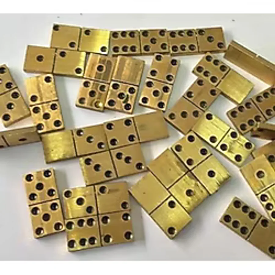 28 Parça Metal Pirinç Domino Oyun Seti
