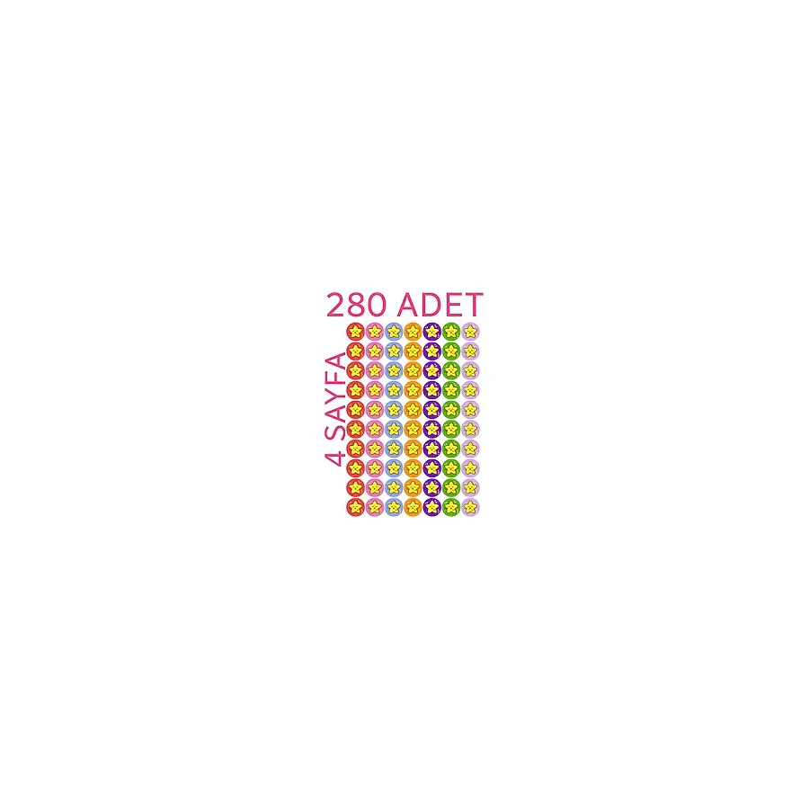 280 Li Yıldız Çıkartma, Okul, Tebrik, Kutlama Stickerı, Motivasyon Setleri - Option-1 - -50 C